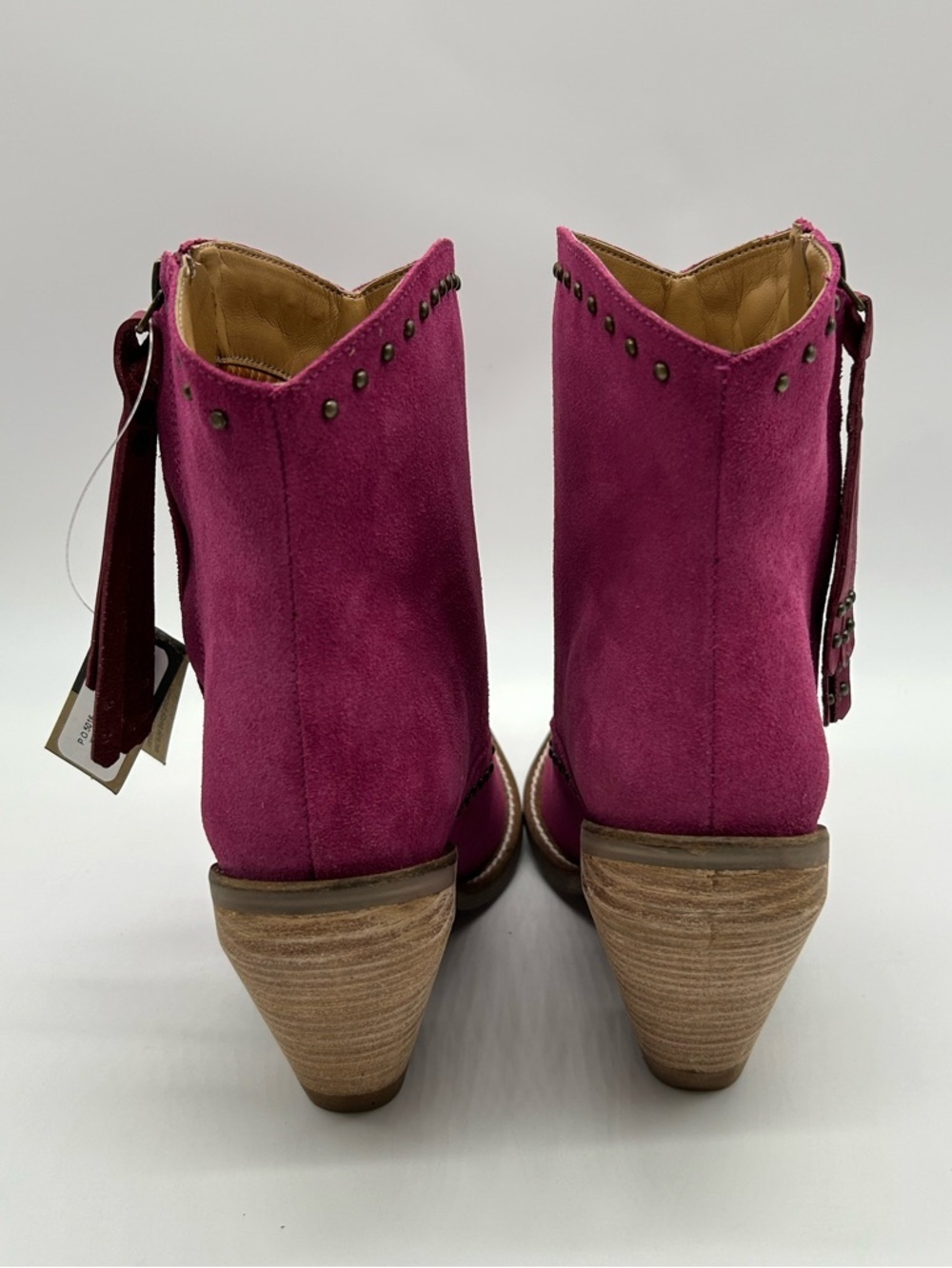 Dingo Women’s Suede Ankle Boots in Fuchsia - Western Block Heel New In Box - Picture 7 of 13